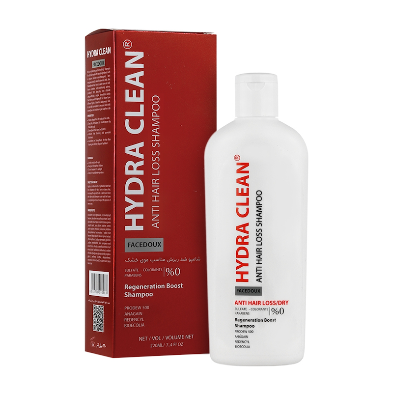 شامپو ضد ریزش موی خشک فاقد سولفات هیدراکلین Hydra Clean Anti Hair Loss Shampoo Sulfate Free Face Doux
