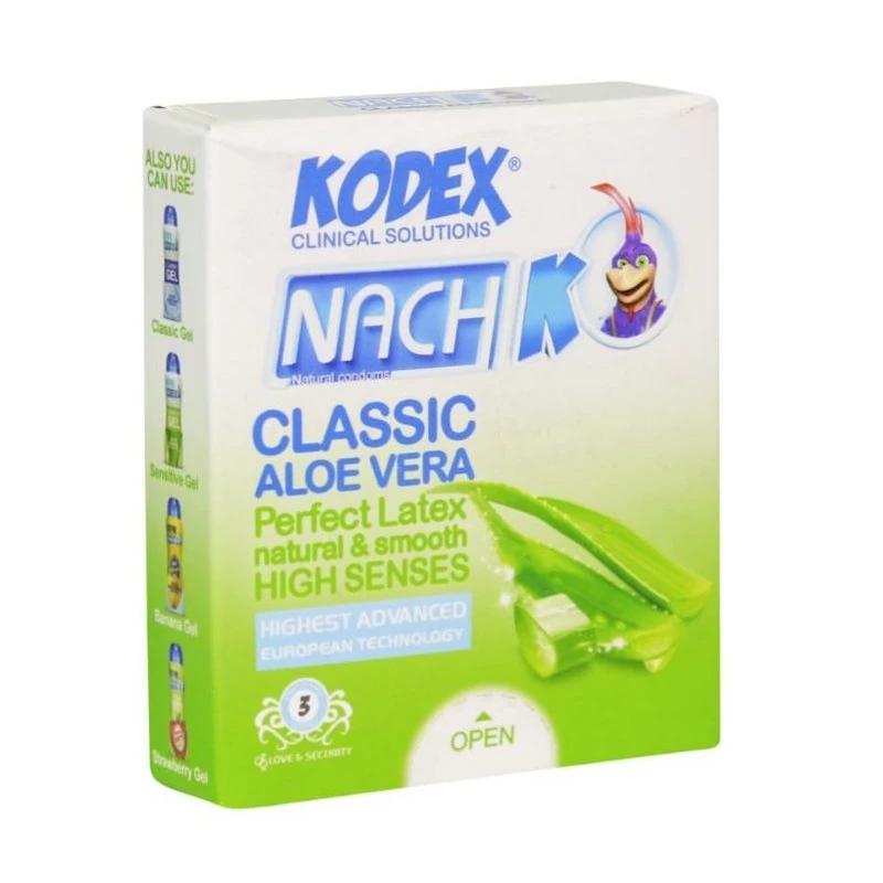 کاندوم ناچ کدکس مدل کلاسیک آلوئه ورا بسته 3 عددی Nach Kodex Classic Aloe Vera Condoms 3 pcs