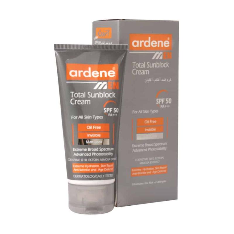 کرم ضد آفتاب آقایان SPF50 آردن مناسب انواع پوست 50 میلی لیتر Arden Total Sunblock SPF50 Cream For All Skin 50 Ml
