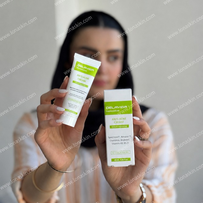 کرم ضد جوش پوست های چرب و جوشدار دلاویگا  Anti Acne Cream Sebum regulating