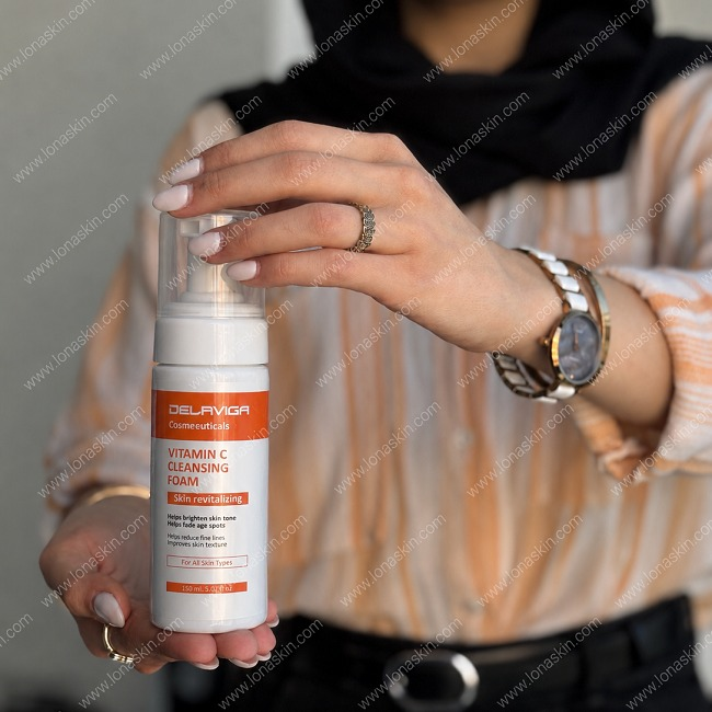 فوم شستشوی صورت ویتامین سی دلاویگا 150 میلی لیتر  Delaviga Vitamin C Cleansing Foam Skin revitalizing