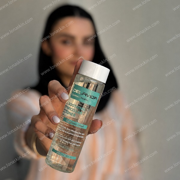 محلول پاک کننده صورت پوست های حساس دلاویگا Soothing Micellar Toner Redness Relief