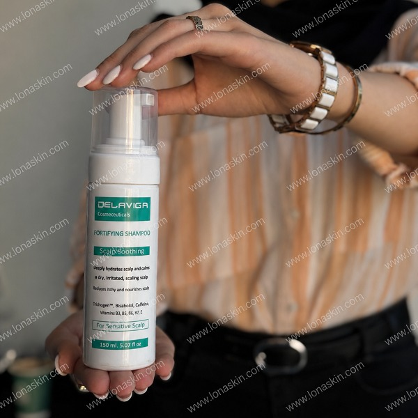  شامپو تقویت کننده کف سر حساس دلاویگا Delaviga Strengthening Shampoo for Sensitive Scalp 250 ml