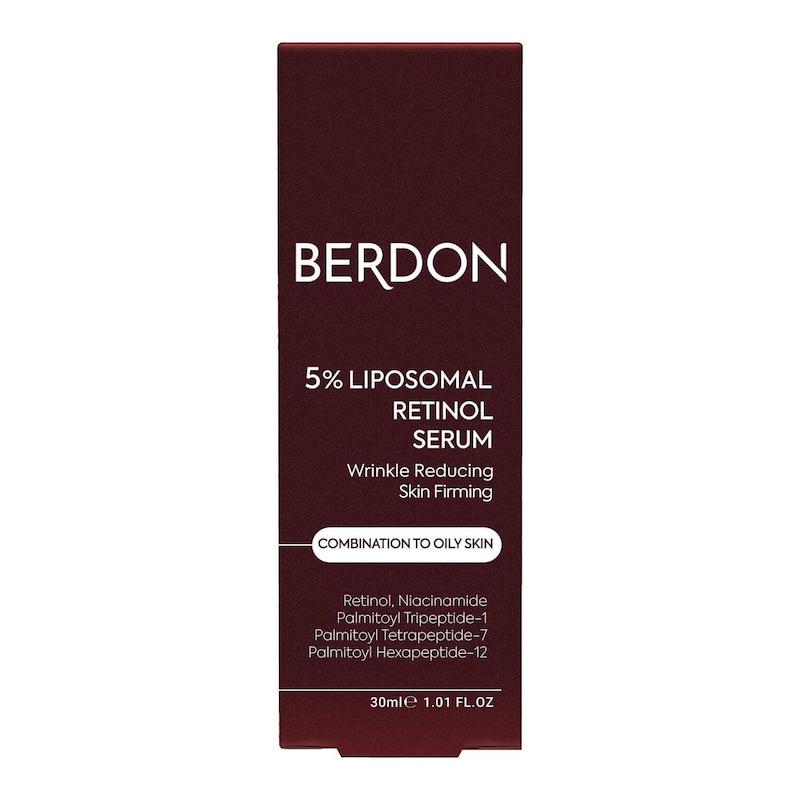 سرم رتینول لیپوزومال 5 درصد بردون مناسب پوست مختلط تا چرب حجم 30 میلی لیتر Berdon 5 Liposomal Retinol Serum For Combination To Oily Skin 30 ml
