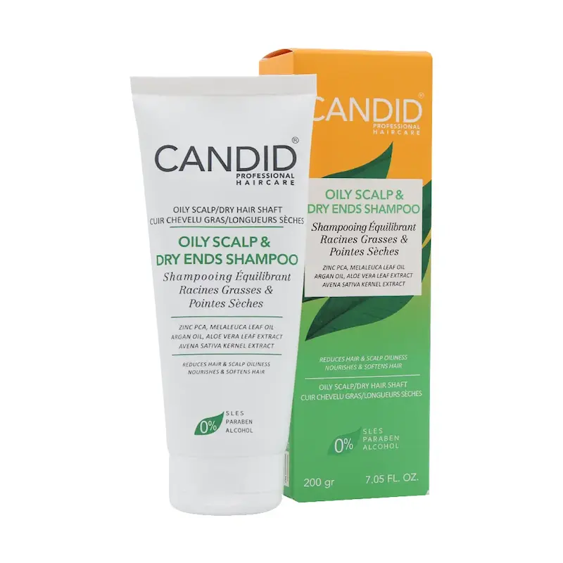 شامپو پوست سر چرب و ساقه مو خشک کاندید 200 گرم Candid Oily Scalp And Dry Ends Shampoo 200 g