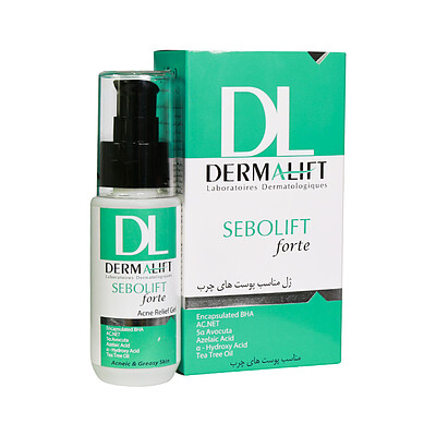 ژل مناسب پوست چرب سبولیفت فورت درمالیفت Sebolift Forte Acne Relief Gel