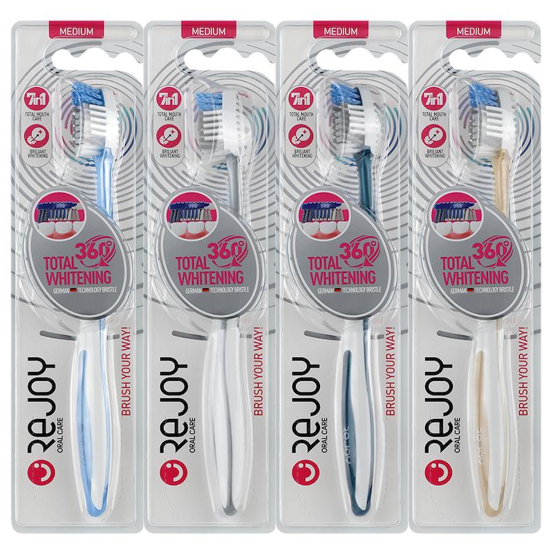 مسواک توتال وایتنینگ 360 درجه متوسط کد 107  Total Whitening 360 Medium Toothbrush Code 107 Rejoy