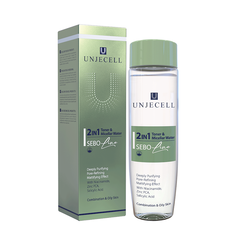 تونر + میسلارواتر 2 در 1 آنژسل (سبولاین) – TONER MICELLAR WATER 2 IN1 UNJECELL (SEBO LINE)