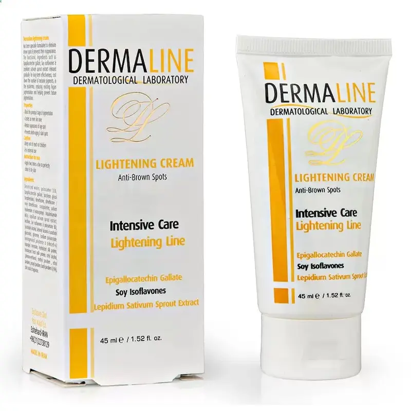 کرم مناسب پوستهای لکدار درمالاین lightening cream DERMALINE