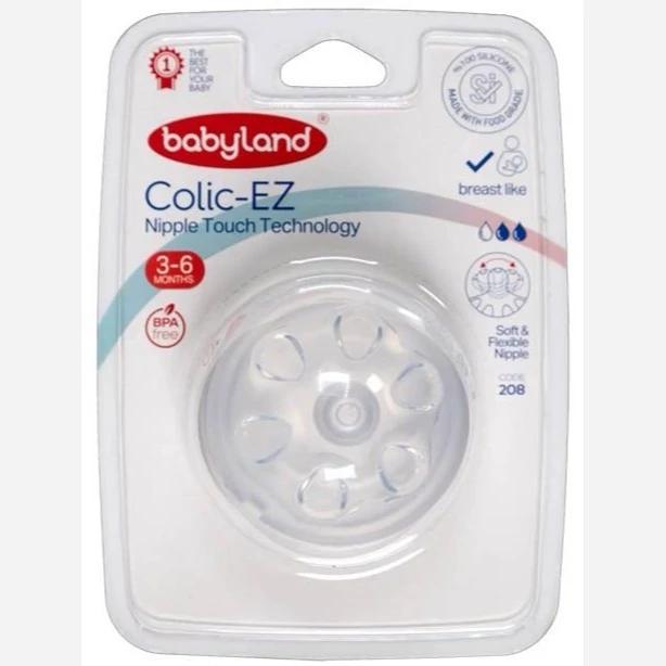 سرشیشه کولیک ایز 3 تا 6 ماه بی بی لند کد 208 Baby Land Colic EZ Nipple Touch Technology Code 208