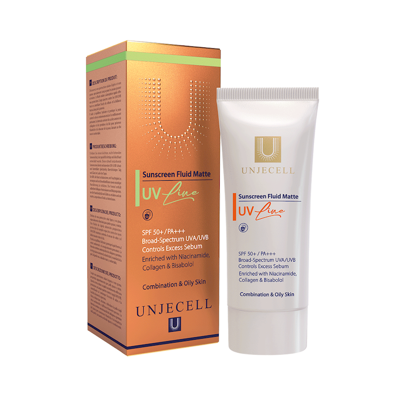 فلوئید ضدآفتاب مات کننده آنژسل (یووی لاین) – SUNSCREEN FLUID MATTE SPF50+ UNJECELL (UV LINE)