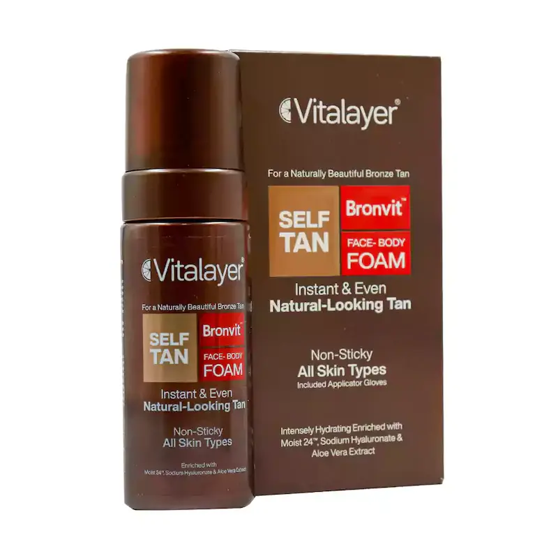 فوم برنزه کننده فوری صورت و بدن برن ویت ویتالیر Vitalayer Bronvit Face And Body foam 150 ml