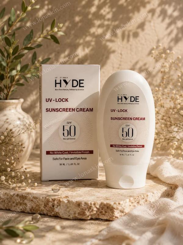 ضدآفتاب برند هاید اس پی اف 50 مدل UV-LOCK Sunscreen Cream HYDE SPF 50 50ml