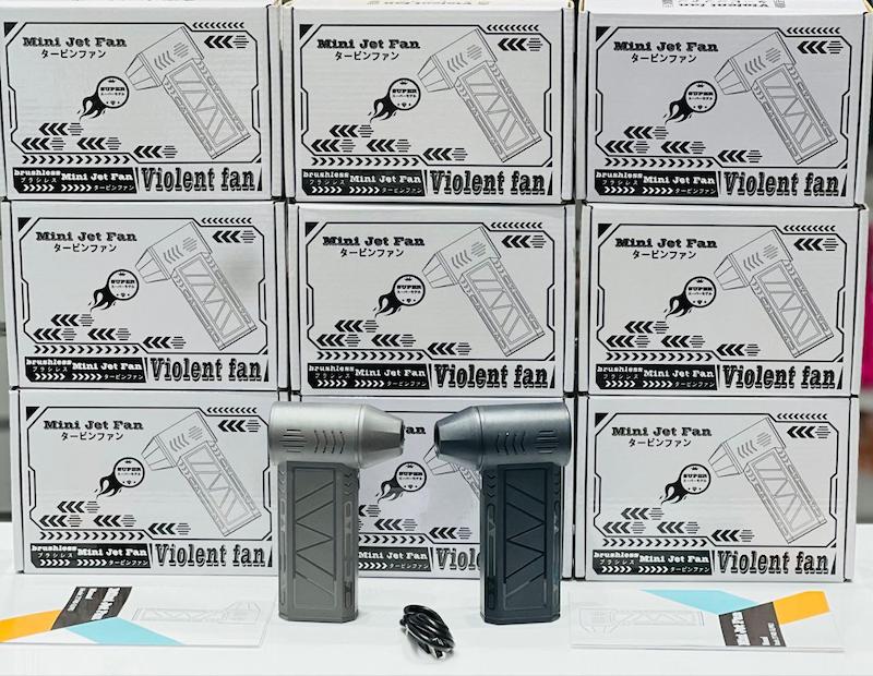 جت فن شارژی پرقدرت مدل Zy74 | فن دستی سه سرعته با چراغ قوه و نمایشگر شارژ