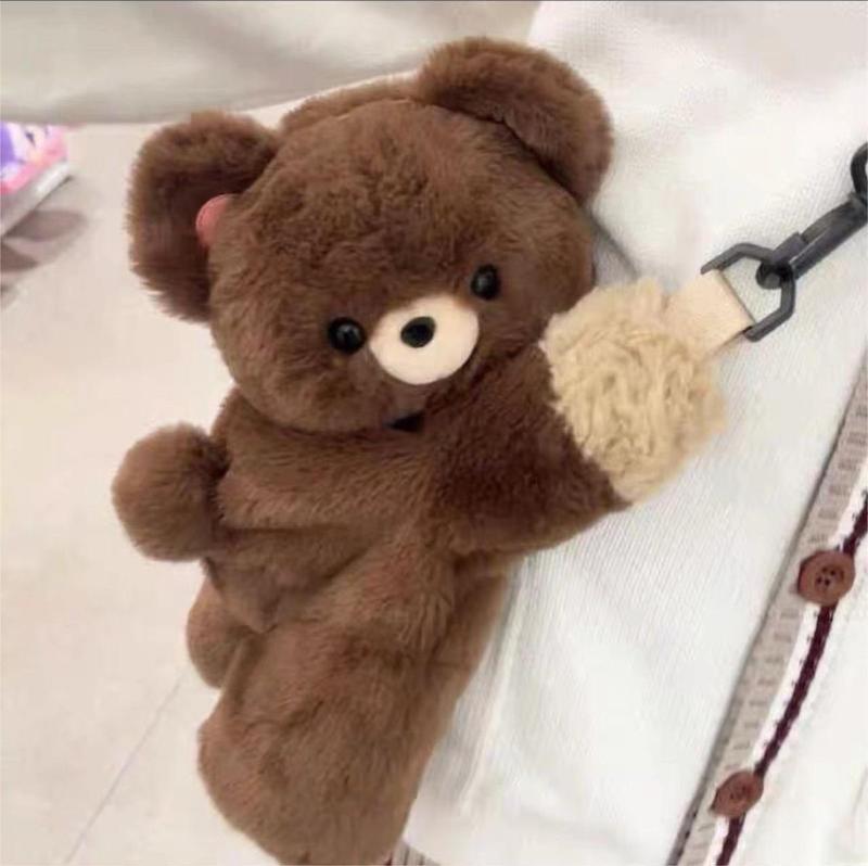 کیف عروسکی خرس قهوه‌ای