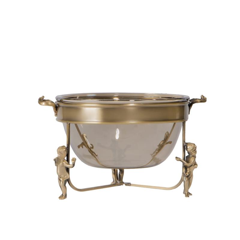   سوفله سالاد خوری گرد بزرگ مدل فرشته برنز طلایی سالینو کد 98511-B