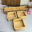 اردوخوری سه خانه بی وی کی طرح کاریزما مشکی کد 402203 اردوخوری چوب و فلز مدرن