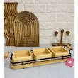 اردوخوری سه خانه بی وی کی طرح کاریزما مشکی کد 402203 اردوخوری چوب و فلز مدرن