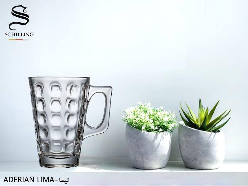 لیوان کریستال شیلینگ مدل آدرینا لیما پک ۶ عددی دسته‌دار حجم ۲۳۲ میلی‌لیتر