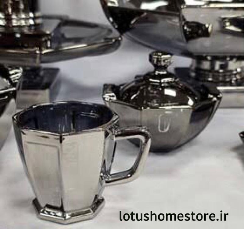 فنجان بلور مدل استیج دودی بسته ۶ عددی  مقاوم در برابر شوک حرارتی