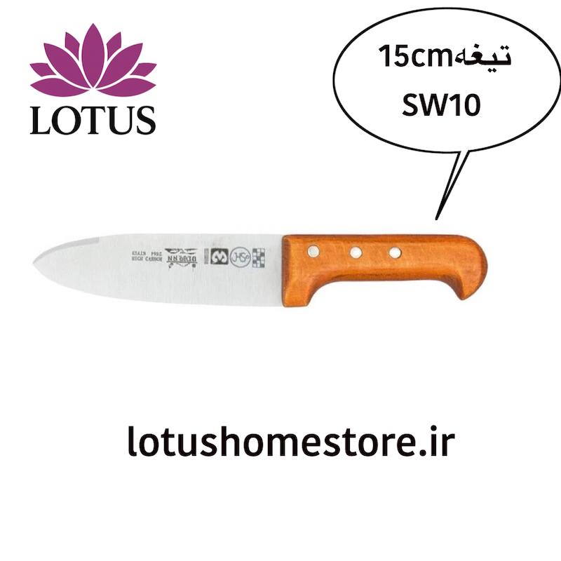   چاقو آشپزخانه اکبری  دسته چوبی مدل WS10 با تیغه فولاد تیتانیوم ژاپن 14.5 سانتی‌متر
