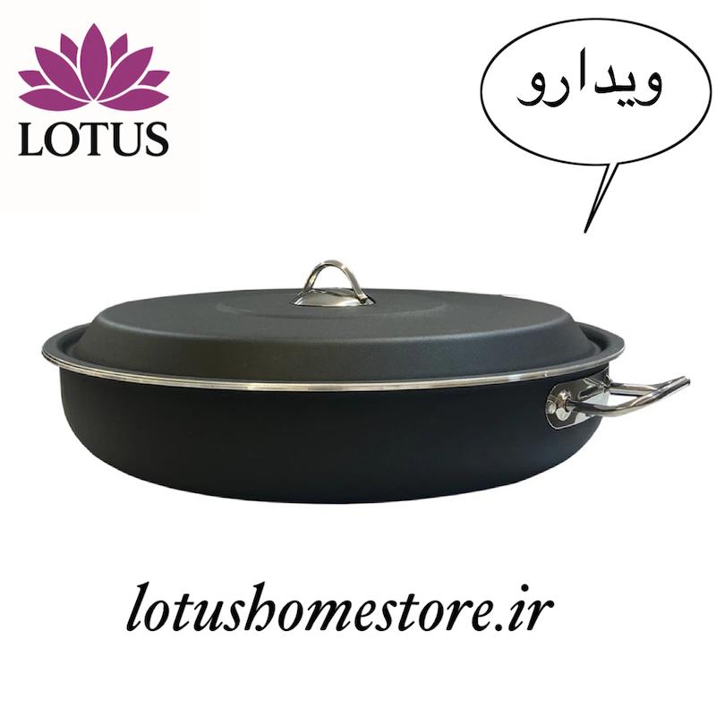 تابه گرانیتی ویدارو سایز 34 مشکی با درب فلزی