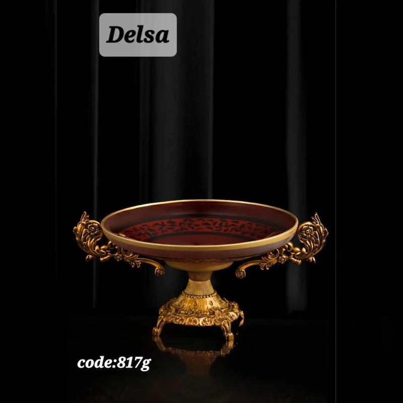 میوه خوری اریکو مدل دلسا کد 817G  پایه‌دار تخت رنگ زرشکی لوکس