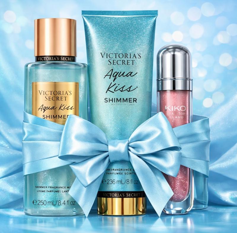 پک هدیه آبی ویکتوریا سیکرت و کیکو Victoria’s Secret & Kiko gift set