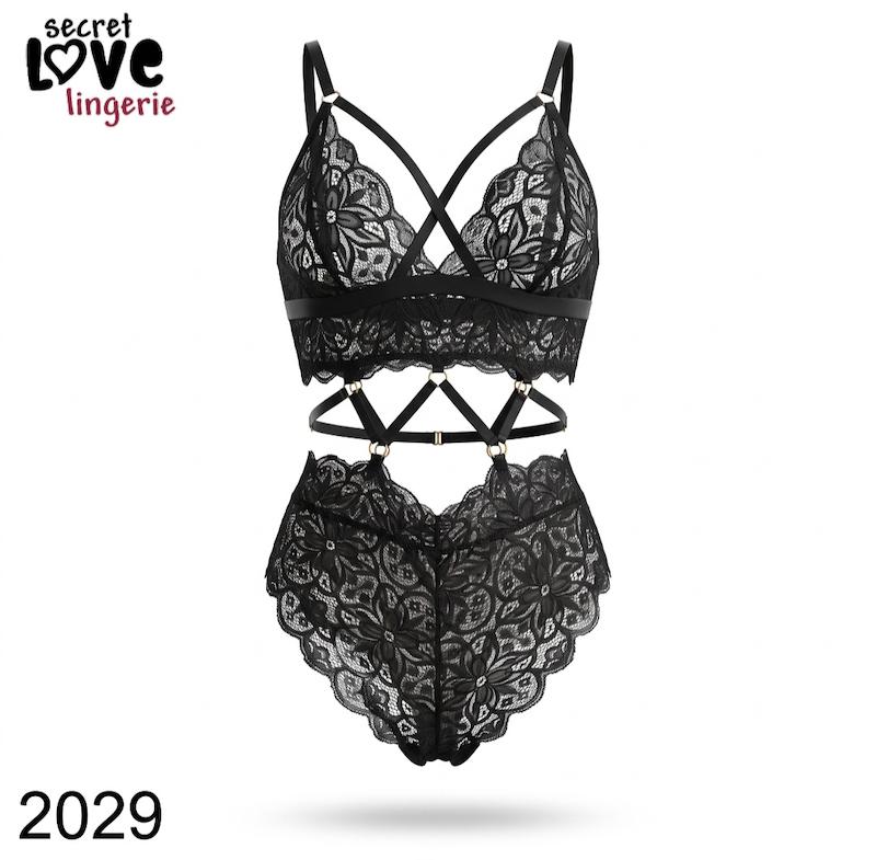 ست شورت و سوتین تمام دانتل کد 2029
