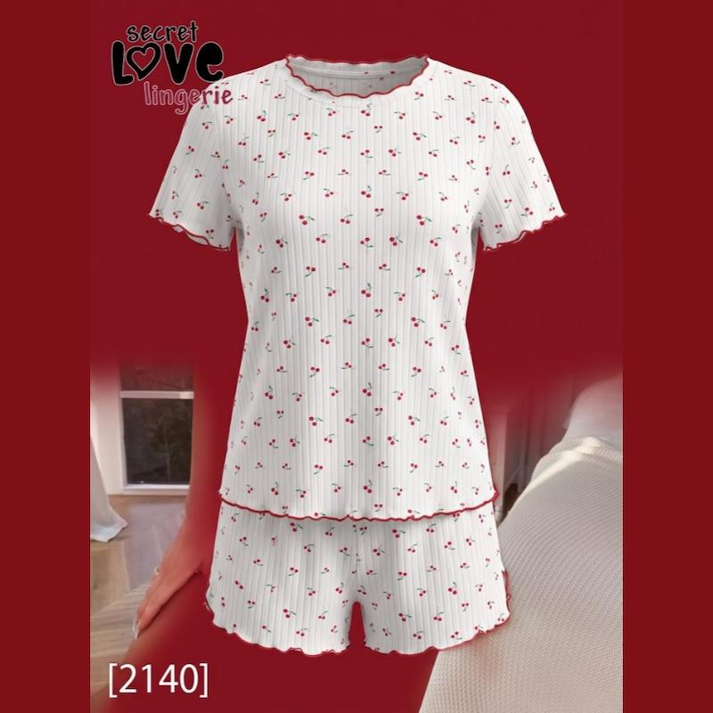 تیشرت و شلوارک بسیار زیبا طرح آلبالو کد ۲۱۴۰