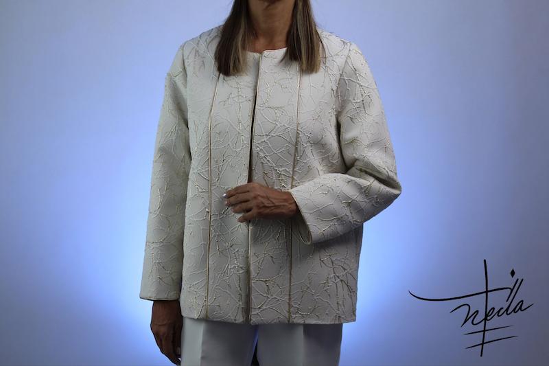 کت یقه گرد ژاکارد