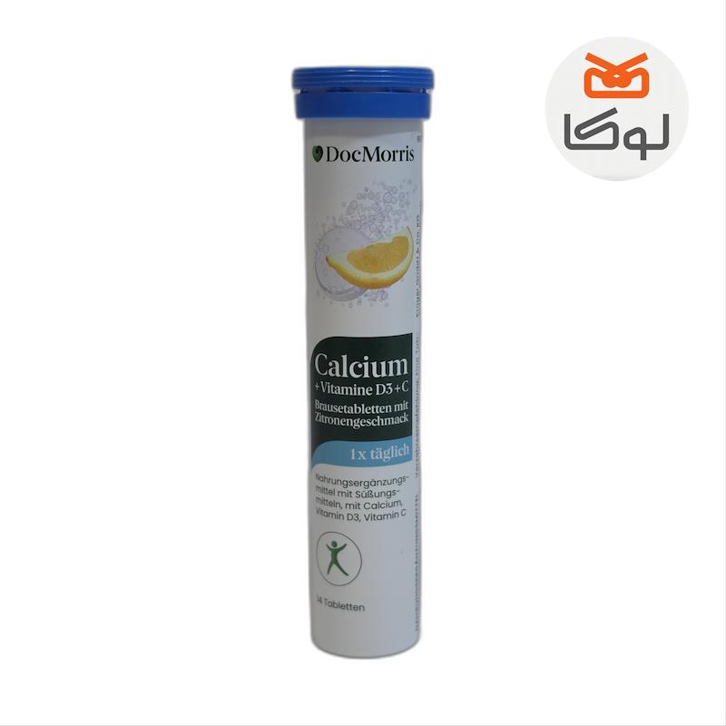 قرص جوشان کلسیم + ویتامین D3 و C داک موریس