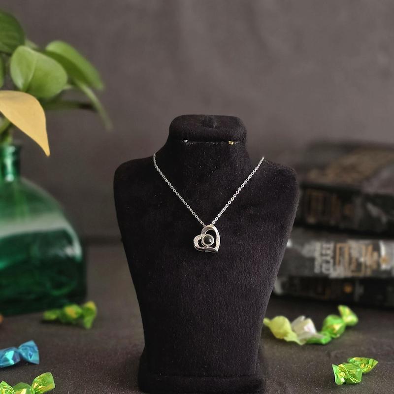 گردنبند قلب شیشه ای