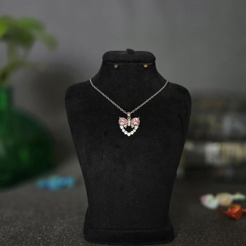 گردنبند قلب پاپیونی