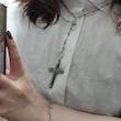 ⋅˚₊‧ ୨୧ ‧₊˚ ⋅گردنبند رزاری صلیب نگین دار⋅˚₊‧ ୨୧ ‧₊˚ ⋅