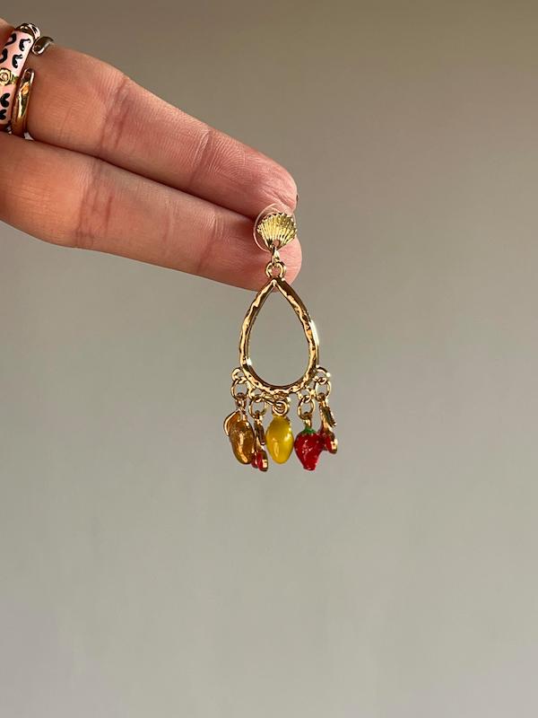 گوشواره میوه ای میناکاری 