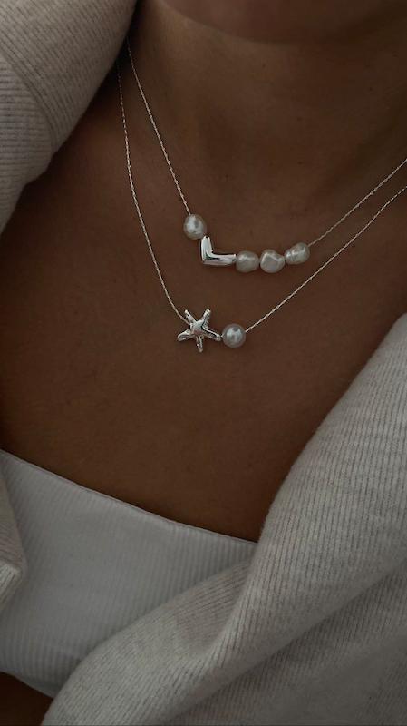 گردنبند ستاره دریایی و مروارید 