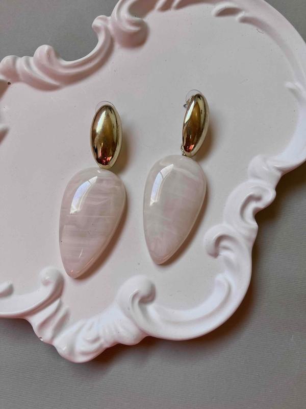 گوشواره سنگی صدفی اشکی