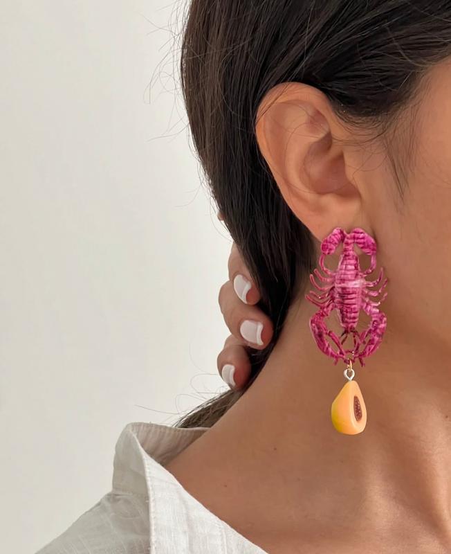 گوشواره لابستر سرخابی 