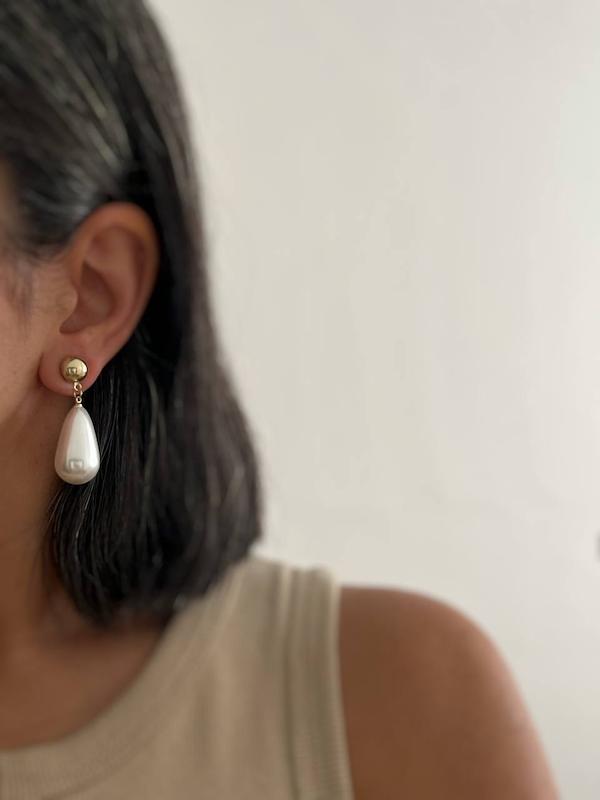 گوشواره مروارید آویز ساده