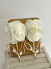 گوشواره گل رز پارچه ای 