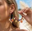 گوشواره حلقه ای رنگی دریایی