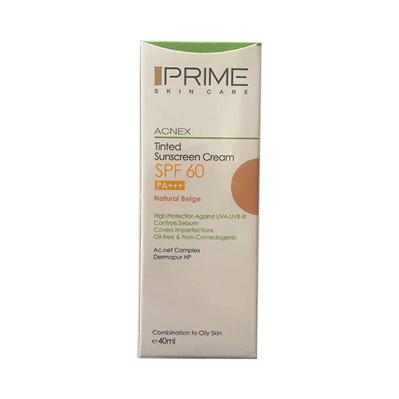کرم ضدآفتاب رنگی پرایم مدل آکنکس SPF60 بژ طبیعی، ۴۰ میلی‌لیتر