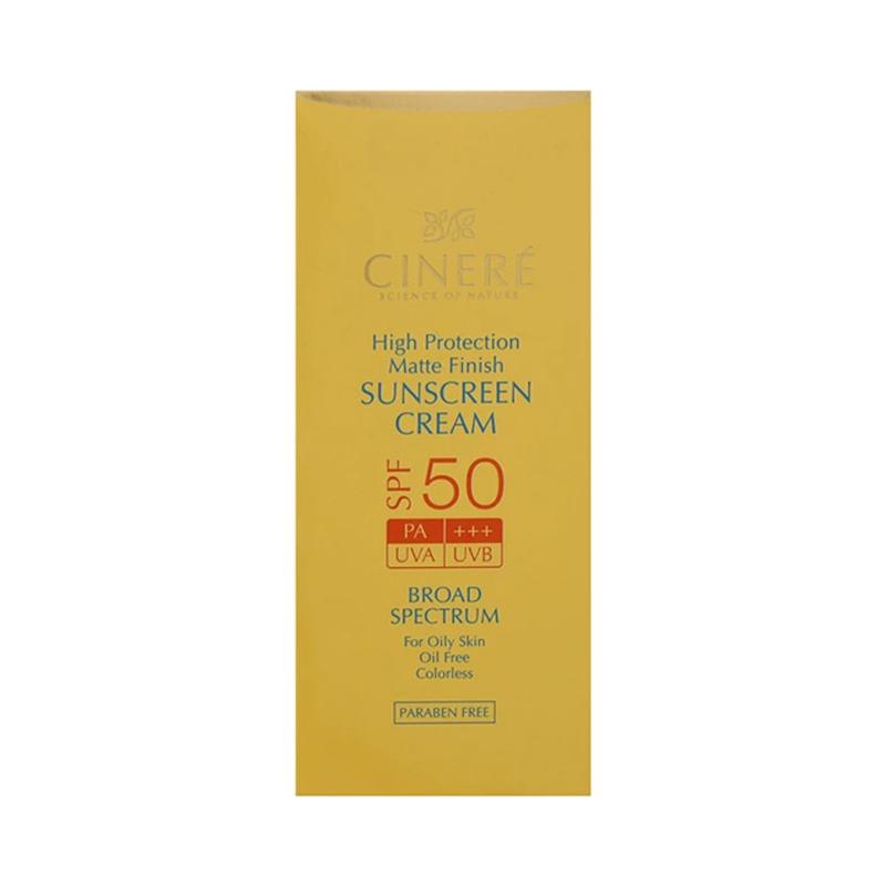 کرم ضدآفتاب سینره SPF50 بی‌رنگ پوست چرب، ۵۰ میلی‌لیتر