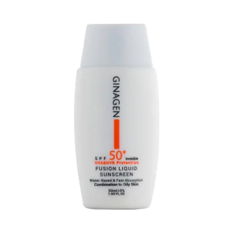 ضدآفتاب ژیناژن مدل فیوژن لیکوئید SPF50 بی‌رنگ پوست چرب، ۵۰ میلی‌لیتر