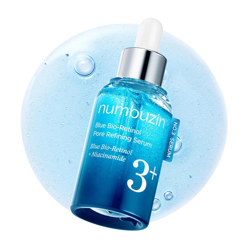 سرم کنترل منافذ بایو رتینول آبی و نیاسینامید شماره 3 نامبوزین Numbuzin No.3 Blue Bio-Retinol Pore Refining Ampoule 