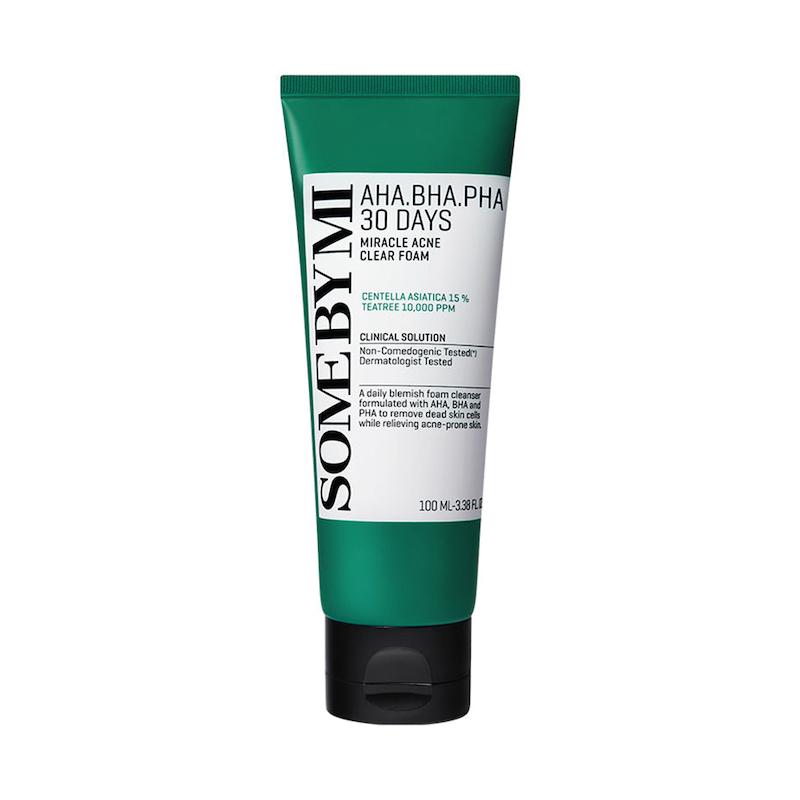 فوم شستشو ضد جوش و لایه بردار میراکل سام بای می Some By Mi AHA BHA PHA 30 Days Miracle Acne Clear Foam