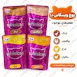 اینفوگرافیک پوچ گربه ویسکاس ۸۵ گرم 1+ با چهار طعم موجود