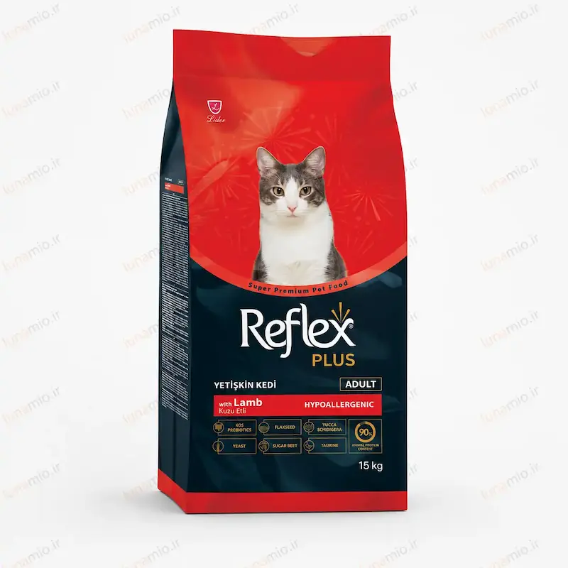 غذای خشک گربه بالغ رفلکس پلاس با طعم بره Reflex Plus Adult Cat Food with Lamb