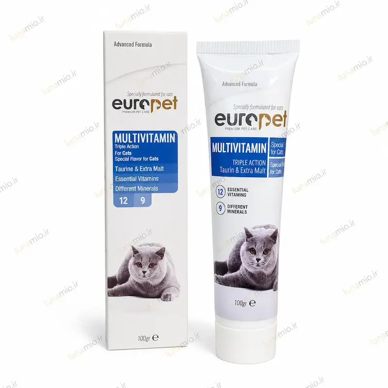 خمیر مولتی ویتامین گربه یوروپت ۱۰۰ گرم Europet Multivitamin